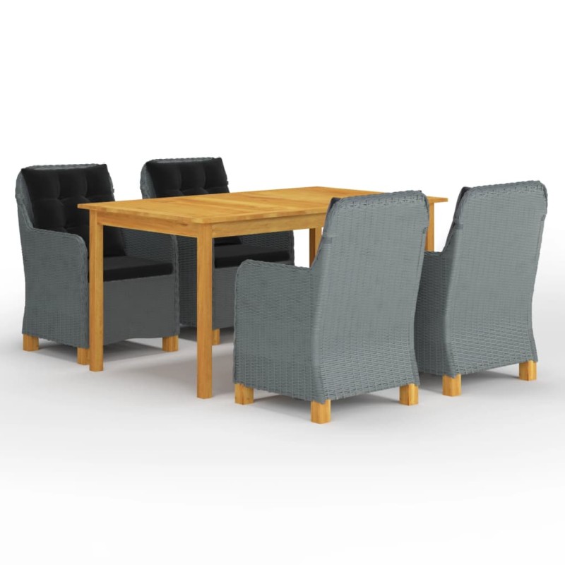 vidaXL Set Mobili da Pranzo per Giardino 5 pz Grigio Chiaro vidaXL Set Mobili da Pranzo per Giardino 5 pz Grigio Chiaro