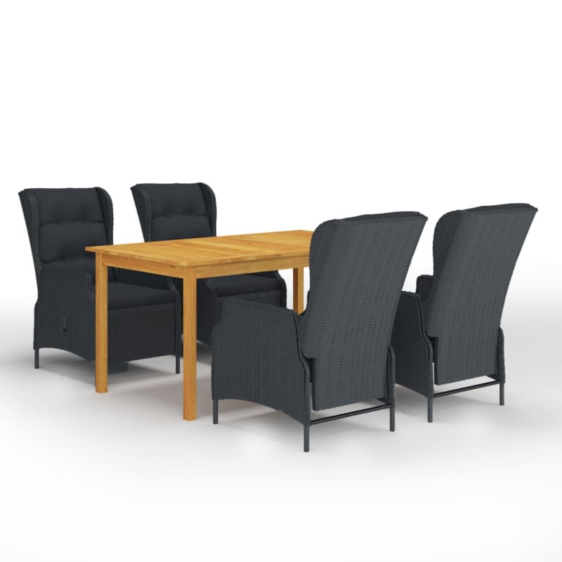 vidaXL Set Mobili da Pranzo per Giardino 5 pz Grigio Scuro vidaXL Set Mobili da Pranzo per Giardino 5 pz Grigio Scuro