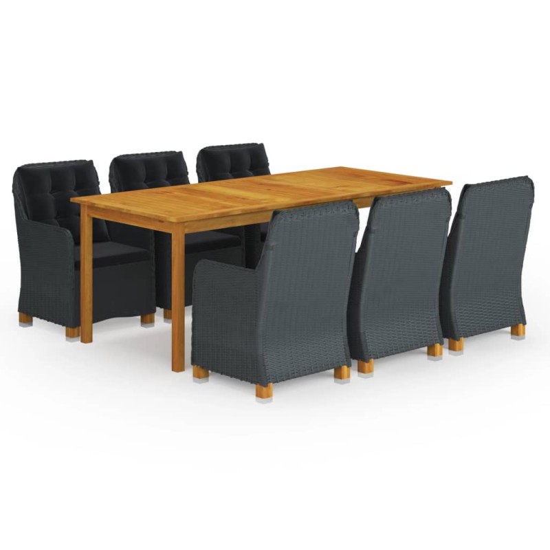 vidaXL Set Mobili da Pranzo per Giardino 7 pz Grigio Scuro vidaXL Set Mobili da Pranzo per Giardino 7 pz Grigio Scuro