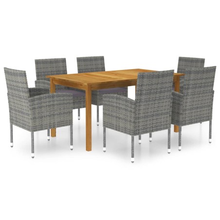 vidaXL Set Mobili da Pranzo per Giardino 7 pz Grigio