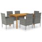 vidaXL Set Mobili da Pranzo per Giardino 7 pz Grigio