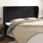 Testiera ad Orecchio Nera 163x23x118/128 cm in Velluto Testiera ad Orecchio Nera 163x23x118/128 cm in Velluto