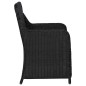 vidaXL Set da Pranzo da Giardino 9 pz Nero
