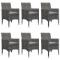 vidaXL Set Mobili da Pranzo per Giardino 7 pz Grigio vidaXL Set Mobili da Pranzo per Giardino 7 pz Grigio