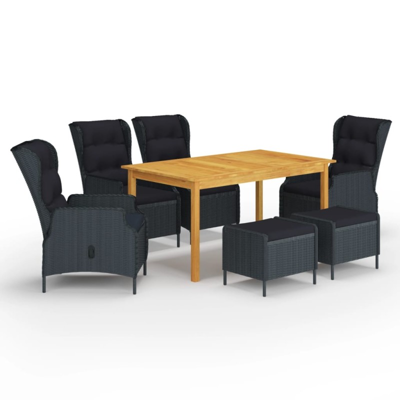 vidaXL Set Mobili da Pranzo per Giardino 7 pz Grigio Scuro vidaXL Set Mobili da Pranzo per Giardino 7 pz Grigio Scuro