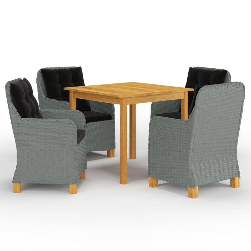 vidaXL Set Mobili da Pranzo per Giardino 5 pz Grigio Chiaro vidaXL Set Mobili da Pranzo per Giardino 5 pz Grigio Chiaro