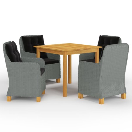 vidaXL Set Mobili da Pranzo per Giardino 5 pz Grigio Chiaro