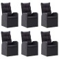 vidaXL Set Mobili da Pranzo per Giardino 7 pz Nero vidaXL Set Mobili da Pranzo per Giardino 7 pz Nero