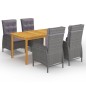 vidaXL Set Mobili da Pranzo per Giardino 5 pz Grigio vidaXL Set Mobili da Pranzo per Giardino 5 pz Grigio