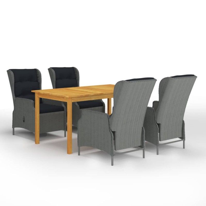 vidaXL Set Mobili da Pranzo per Giardino 5 pz Grigio Chiaro vidaXL Set Mobili da Pranzo per Giardino 5 pz Grigio Chiaro