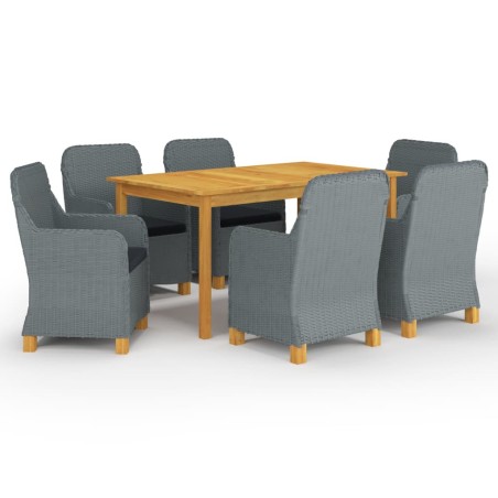 vidaXL Set Mobili da Pranzo per Giardino 7 pz Grigio Chiaro
