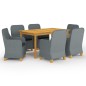 vidaXL Set Mobili da Pranzo per Giardino 7 pz Grigio Chiaro vidaXL Set Mobili da Pranzo per Giardino 7 pz Grigio Chiaro