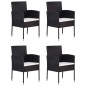 vidaXL Set Mobili da Pranzo per Giardino 5 pz Nero vidaXL Set Mobili da Pranzo per Giardino 5 pz Nero