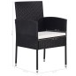 vidaXL Set Mobili da Pranzo per Giardino 5 pz Nero vidaXL Set Mobili da Pranzo per Giardino 5 pz Nero