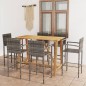 vidaXL Set Bar da Giardino 7 pz Grigio