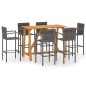 vidaXL Set Bar da Giardino 7 pz Grigio