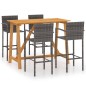 vidaXL Set Bar da Giardino 5 pz Grigio vidaXL Set Bar da Giardino 5 pz Grigio