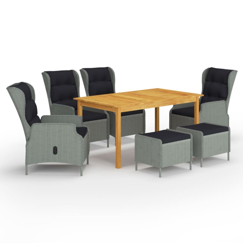 vidaXL Set Mobili da Pranzo per Giardino 7 pz Grigio vidaXL Set Mobili da Pranzo per Giardino 7 pz Grigio