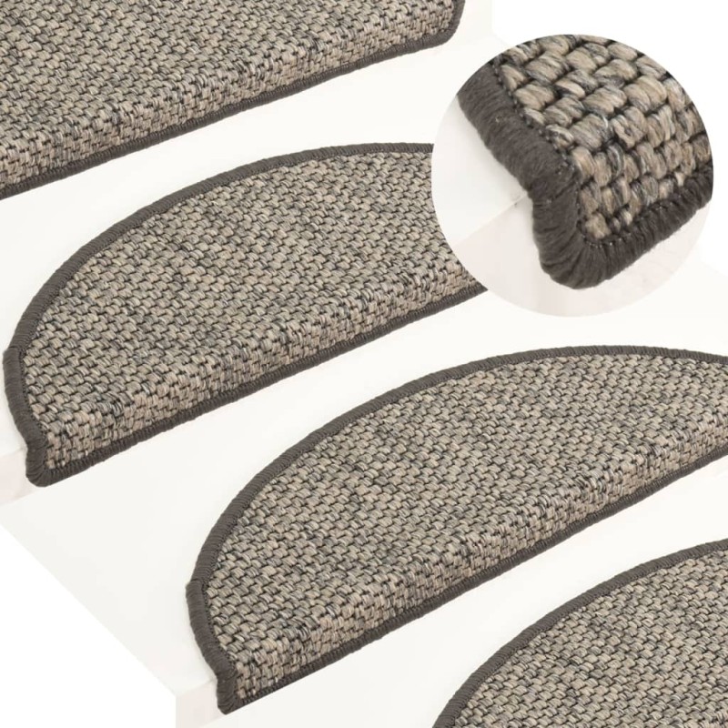 vidaXL Tappeti Autoadesivi Scale Aspetto Sisal 15pz 56x17x3cm Argento vidaXL Tappeti Autoadesivi Scale Aspetto Sisal 15pz 56x17x3cm Argento