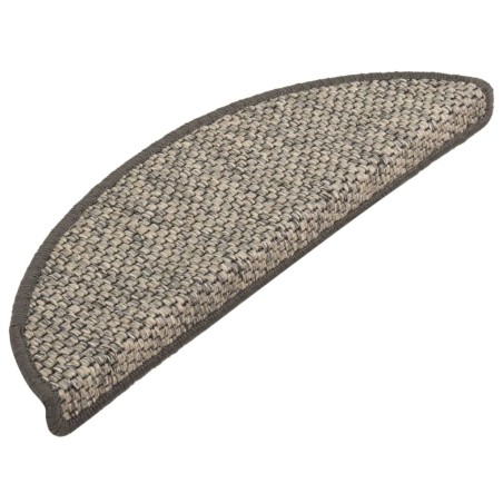 vidaXL Tappeti Autoadesivi Scale Aspetto Sisal 15pz 56x17x3cm Argento
