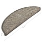 vidaXL Tappeti Autoadesivi Scale Aspetto Sisal 15pz 56x17x3cm Argento vidaXL Tappeti Autoadesivi Scale Aspetto Sisal 15pz 56x17x3cm Argento