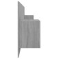 Testiera Letto con Comodini in Legno Multistrato Grigio Sonoma Testiera Letto con Comodini in Legno Multistrato Grigio Sonoma