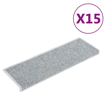 vidaXL Tappeti Autoadesivi Scale Aspetto Sisal 15 pz 65x21x4 cm Blu