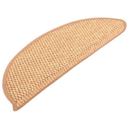vidaXL Tappeti Autoadesivi Scale Aspetto Sisal 15 pz 56x17x3 cm Sisal