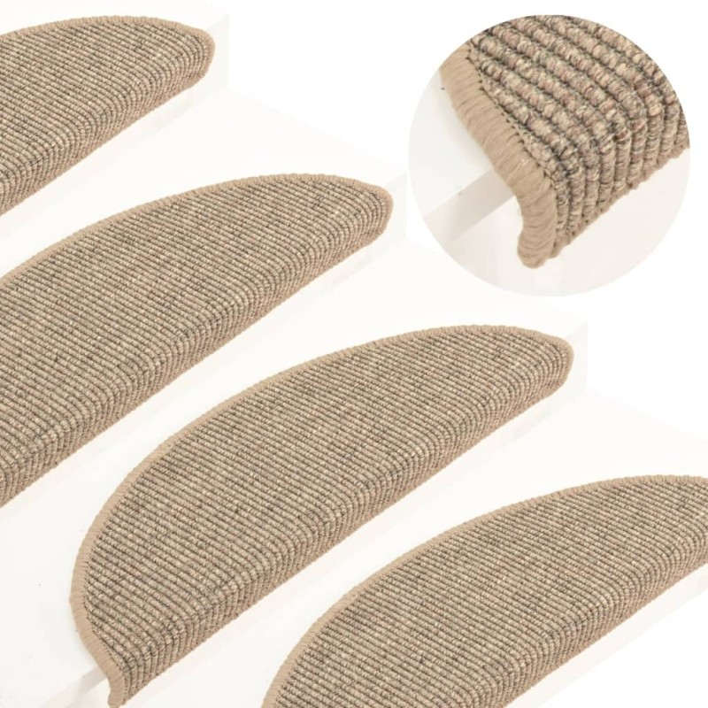 vidaXL Tappeti Adesivi Scale 15 pz 56x17x3 cm Beige Scuro vidaXL Tappeti Adesivi Scale 15 pz 56x17x3 cm Beige Scuro