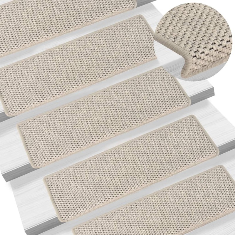 vidaXL Tappeti Autoadesivi Scale Aspetto Sisal 15 pz 65x21x4cm Argento vidaXL Tappeti Autoadesivi Scale Aspetto Sisal 15 pz 65x21x4cm Argento