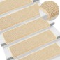 vidaXL Tappeti Adesivi Scale Aspetto Sisal 15pz 65x21x4cm Beige Chiaro vidaXL Tappeti Adesivi Scale Aspetto Sisal 15pz 65x21x4cm Beige Chiaro