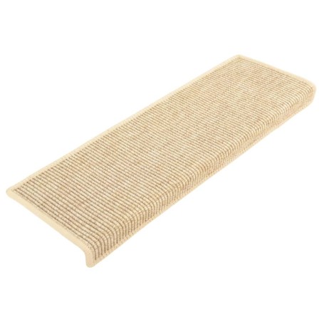 vidaXL Tappeti Adesivi Scale Aspetto Sisal 15pz 65x21x4cm Beige Chiaro