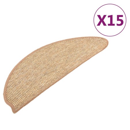 vidaXL Tappetini Autoadesivi per Scale 15 pz Marrone Chiaro 65x21x4 cm