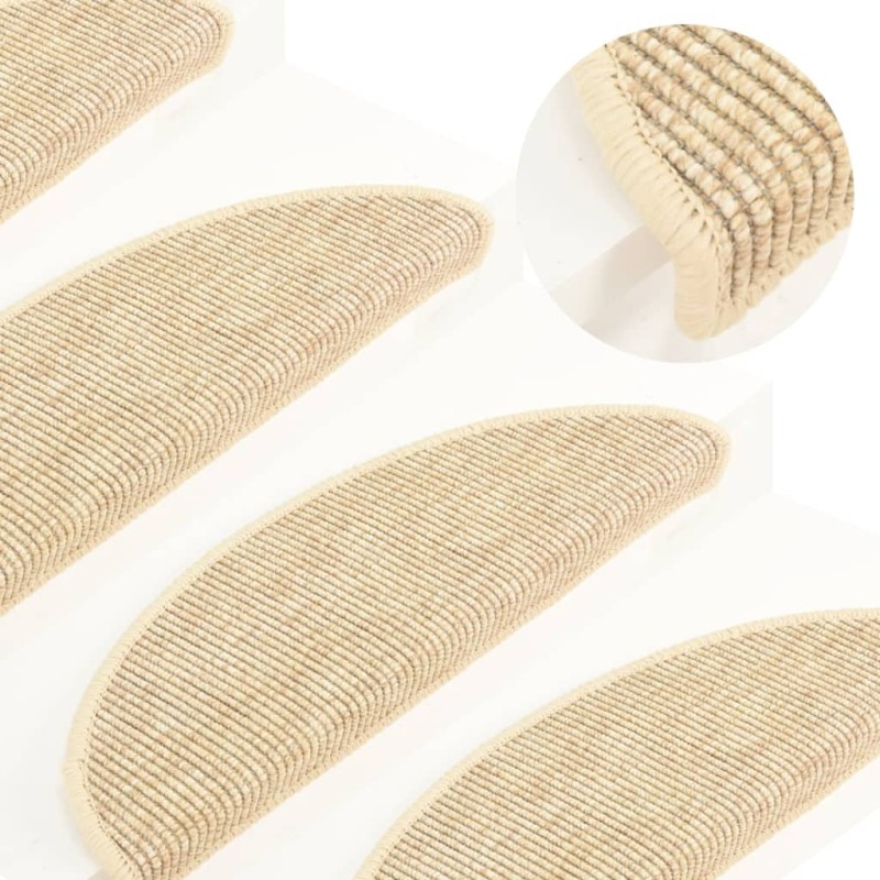 vidaXL Tappeti Adesivi per Scale 15 pz 56x17x3 cm Beige Chiaro vidaXL Tappeti Adesivi per Scale 15 pz 56x17x3 cm Beige Chiaro