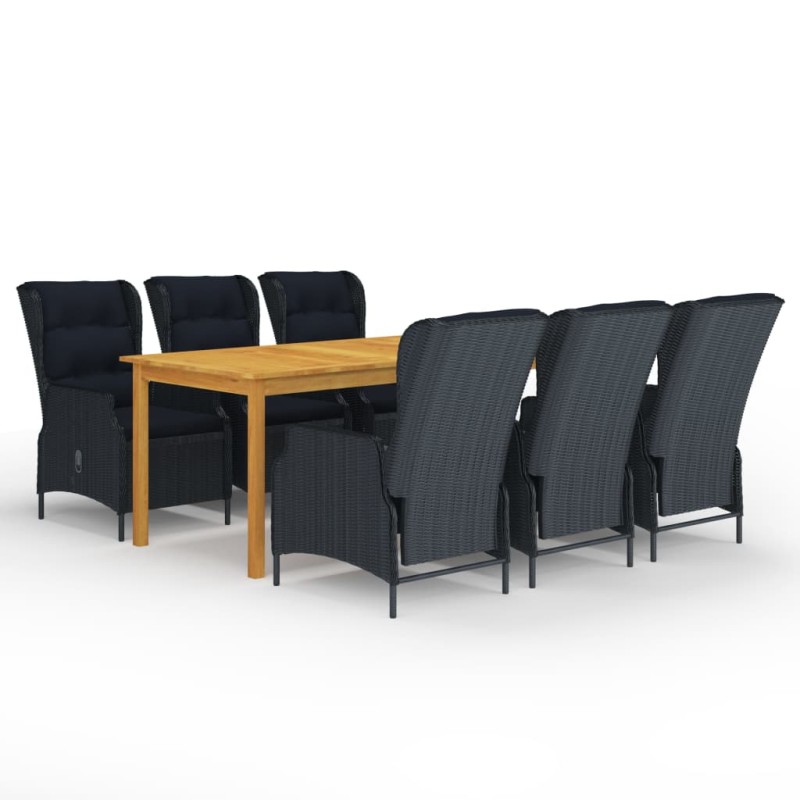 vidaXL Set Mobili da Pranzo per Giardino 7 pz Grigio Scuro vidaXL Set Mobili da Pranzo per Giardino 7 pz Grigio Scuro