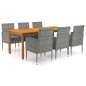 vidaXL Set Mobili da Pranzo per Giardino 7 pz Grigio