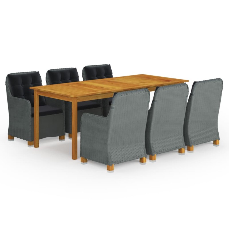vidaXL Set da Pranzo da Giardino 9 pz Grigio Chiaro vidaXL Set da Pranzo da Giardino 9 pz Grigio Chiaro