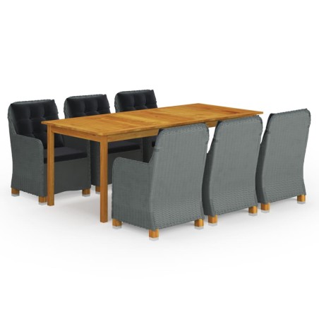 vidaXL Set da Pranzo da Giardino 9 pz Grigio Chiaro
