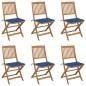 Sedie da Giardino Pieghevoli 6 pz con Cuscini Massello Acacia Sedie da Giardino Pieghevoli 6 pz con Cuscini Massello Acacia