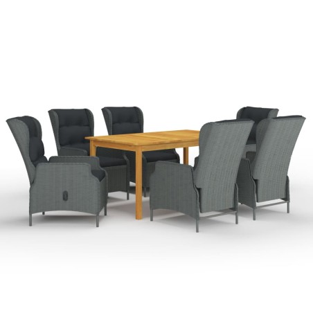 vidaXL Set Mobili da Pranzo per Giardino 7 pz Grigio Chiaro