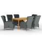 vidaXL Set Mobili da Pranzo per Giardino 7 pz Grigio Chiaro vidaXL Set Mobili da Pranzo per Giardino 7 pz Grigio Chiaro