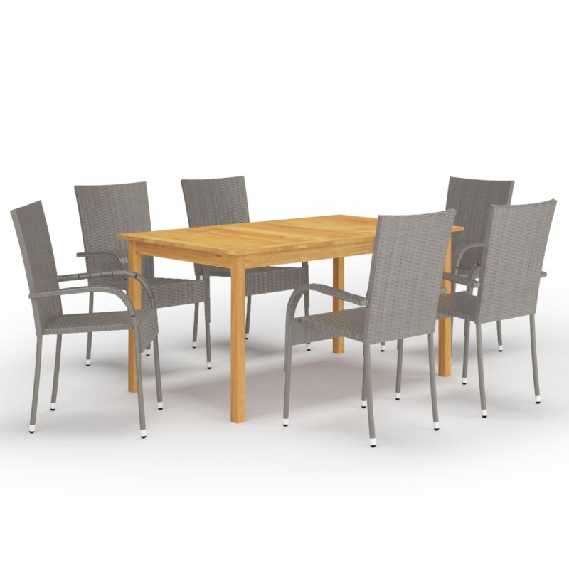 vidaXL Set Mobili da Pranzo per Giardino 7 pz Grigio vidaXL Set Mobili da Pranzo per Giardino 7 pz Grigio
