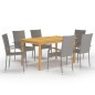 vidaXL Set Mobili da Pranzo per Giardino 7 pz Grigio vidaXL Set Mobili da Pranzo per Giardino 7 pz Grigio