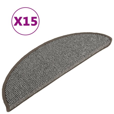 vidaXL Tappetini per Scale 15 pz Grigio 56x17x3 cm