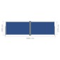 Tenda da Sole Laterale Retrattile Blu 180x600 cm Tenda da Sole Laterale Retrattile Blu 180x600 cm