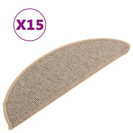 vidaXL Tappetini per Scale 15 pz Marroni 56x17x3 cm