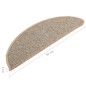 vidaXL Tappetini per Scale 15 pz Marroni 56x17x3 cm