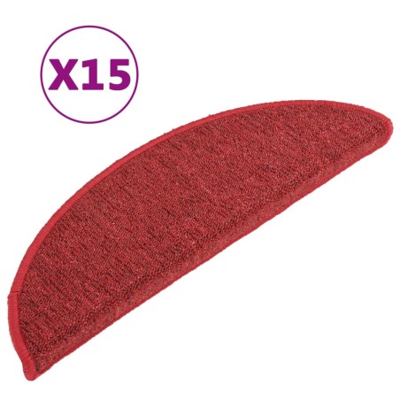 vidaXL Tappetini per Scale 15 pz Rossi 56x17x3 cm