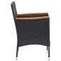 vidaXL Set Mobili da Pranzo per Giardino 7 pz Nero