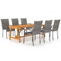 vidaXL Set da Pranzo da Giardino 7 pz Grigio vidaXL Set da Pranzo da Giardino 7 pz Grigio